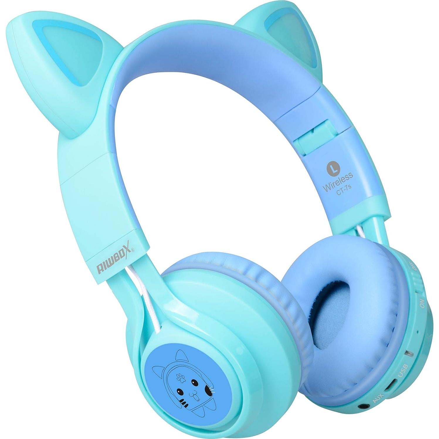 Auriculares Riwbox CT-7S Bluetooth Niños Orejas de Gato LED