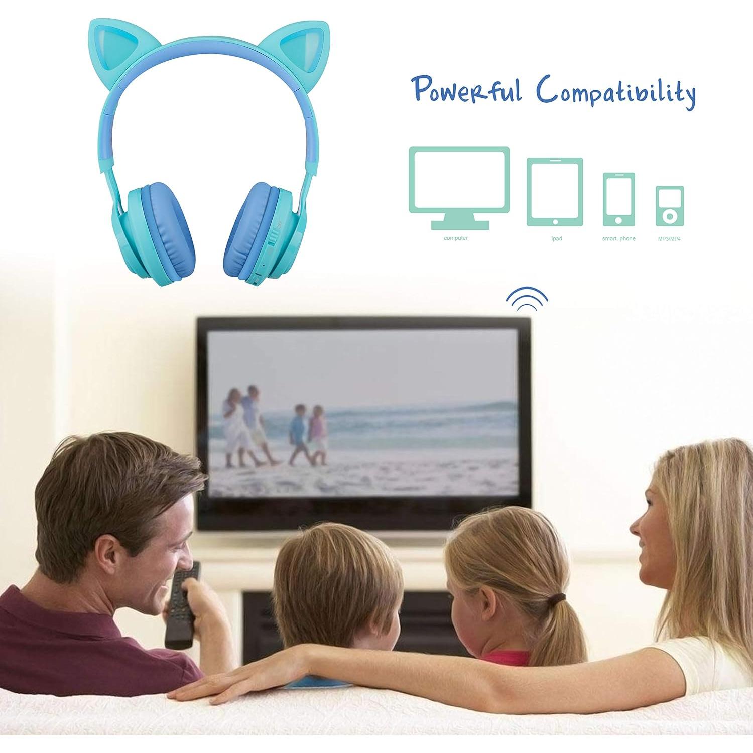 Auriculares Riwbox CT-7S Bluetooth Niños Orejas de Gato LED