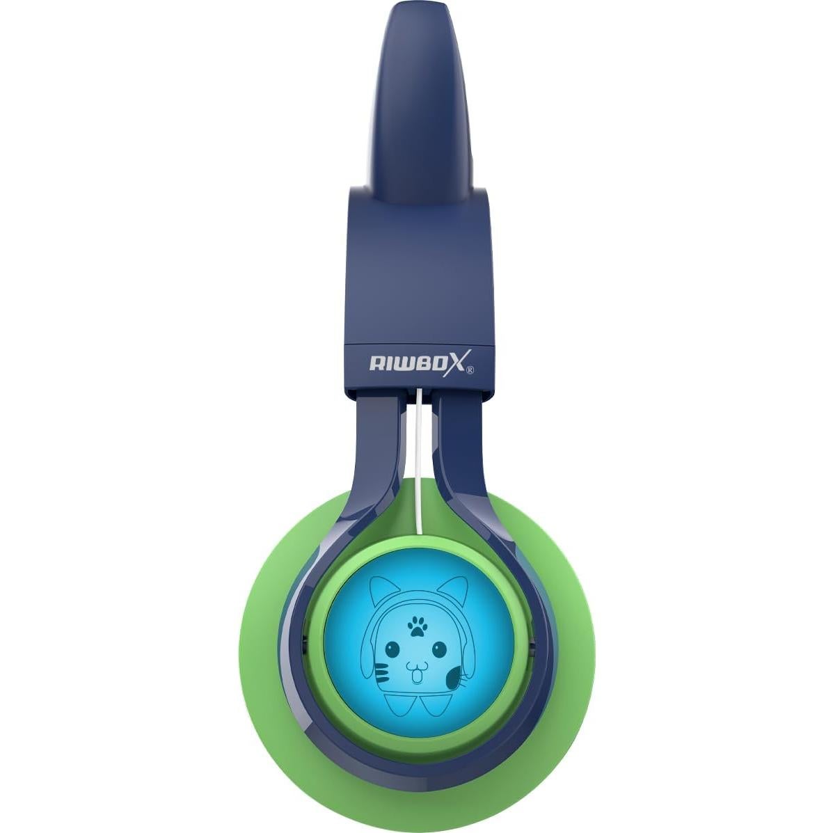 Auriculares Riwbox CT-7S Bluetooth Niños Orejas de Gato Verde y Azul