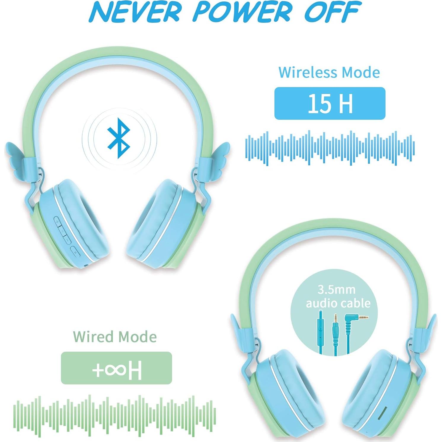 Auriculares Inalámbricos Riwbox BT05 para Niños Verde y Azul
