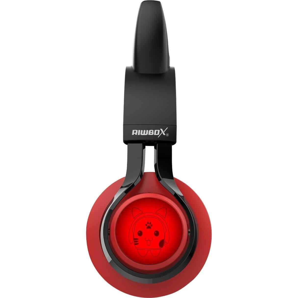 Auriculares Bluetooth Riwbox CT-7 Orejas de Gato LED Rojo Negro
