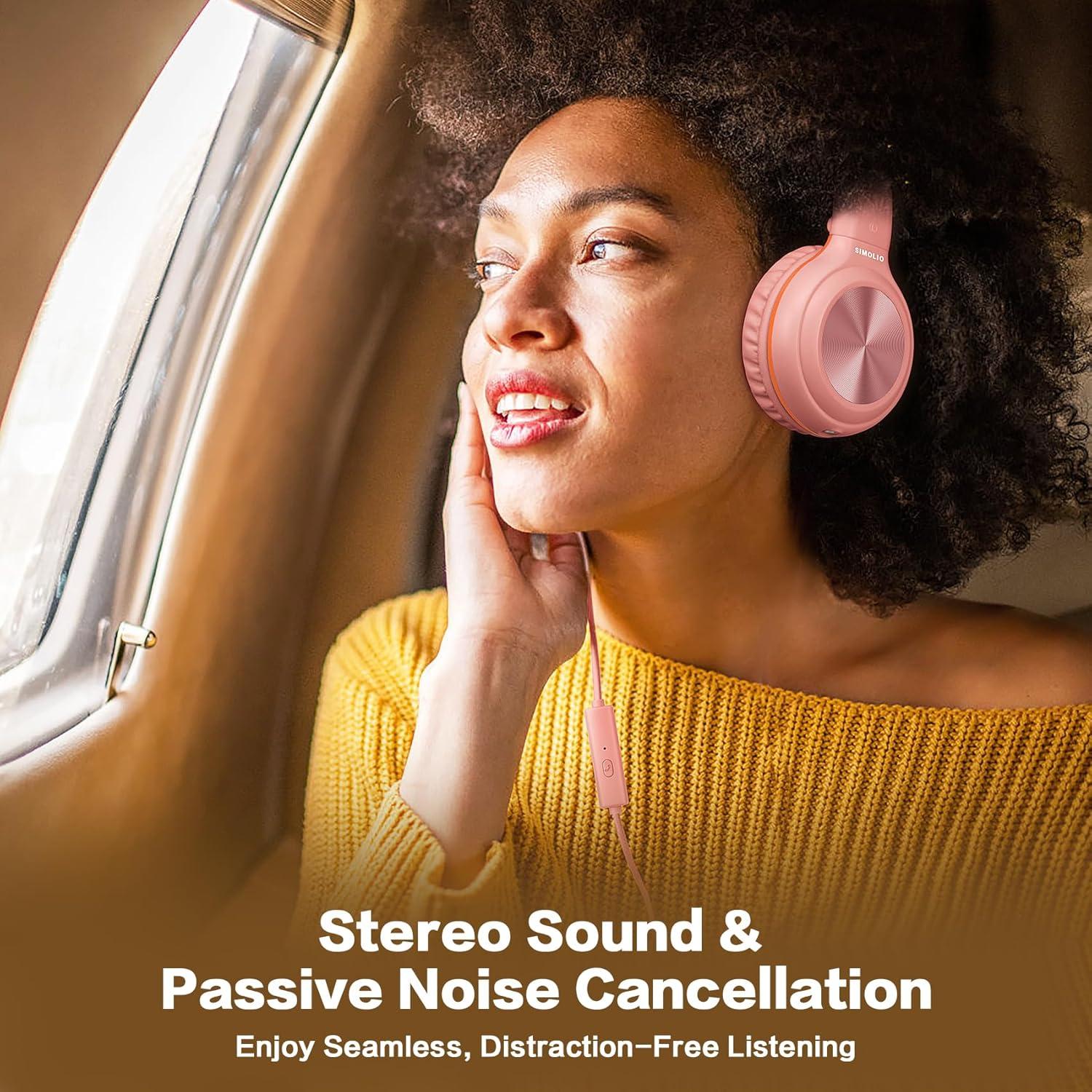 Auriculares con Cable Simolio SM-904P Rosa para Niños