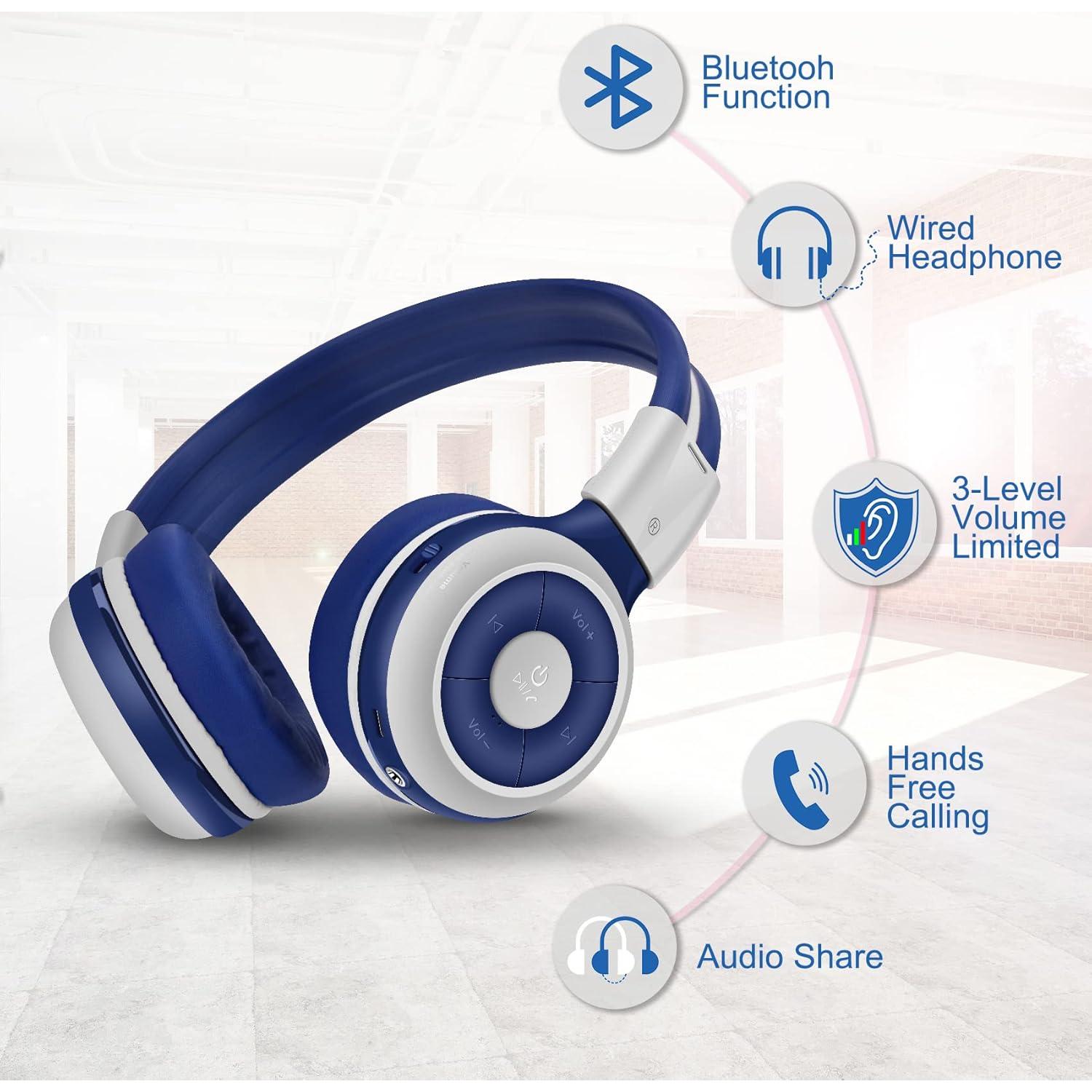 Auriculares Bluetooth Simolio JH-712G para Niños, Volumen Limitado 75dB