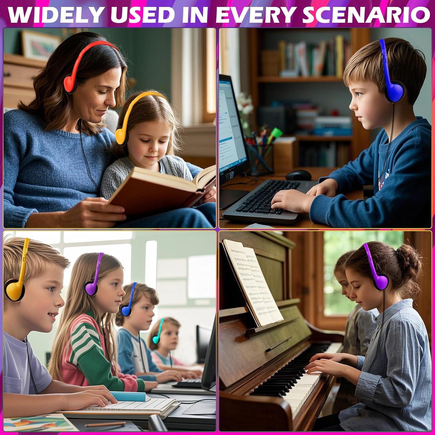 Auriculares a Granel YFSFQS para Estudiantes - 10 Colores Mixtos