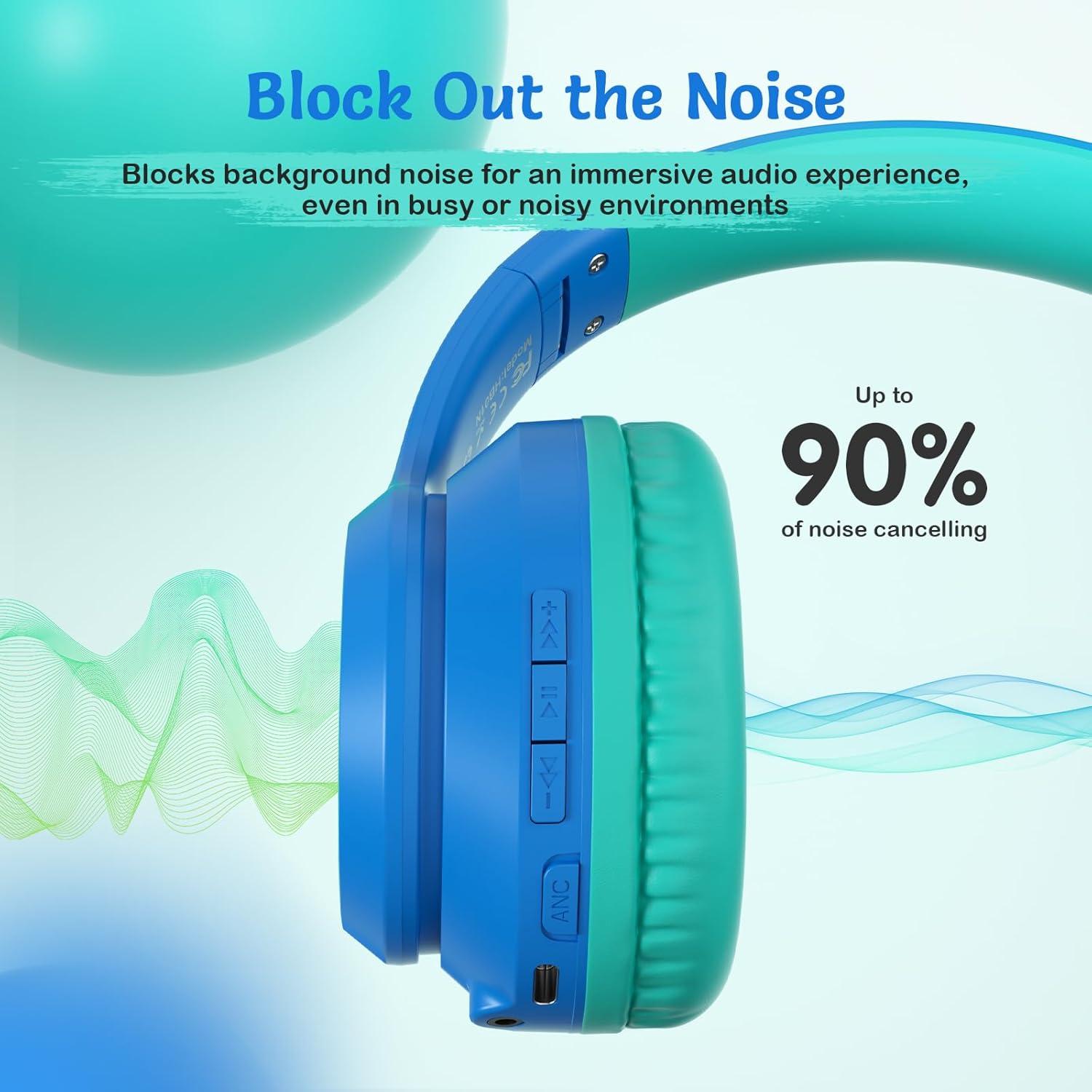 Auriculares Inalámbricos Bluetooth Tonoshark ANC Niños Azul 60H