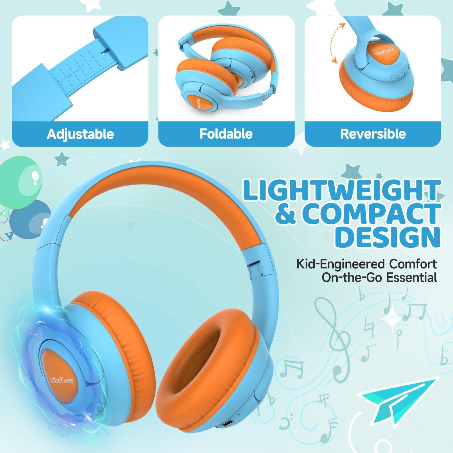 Auriculares Inalámbricos VibeTune T1 para Niños Azul, 60H Batería