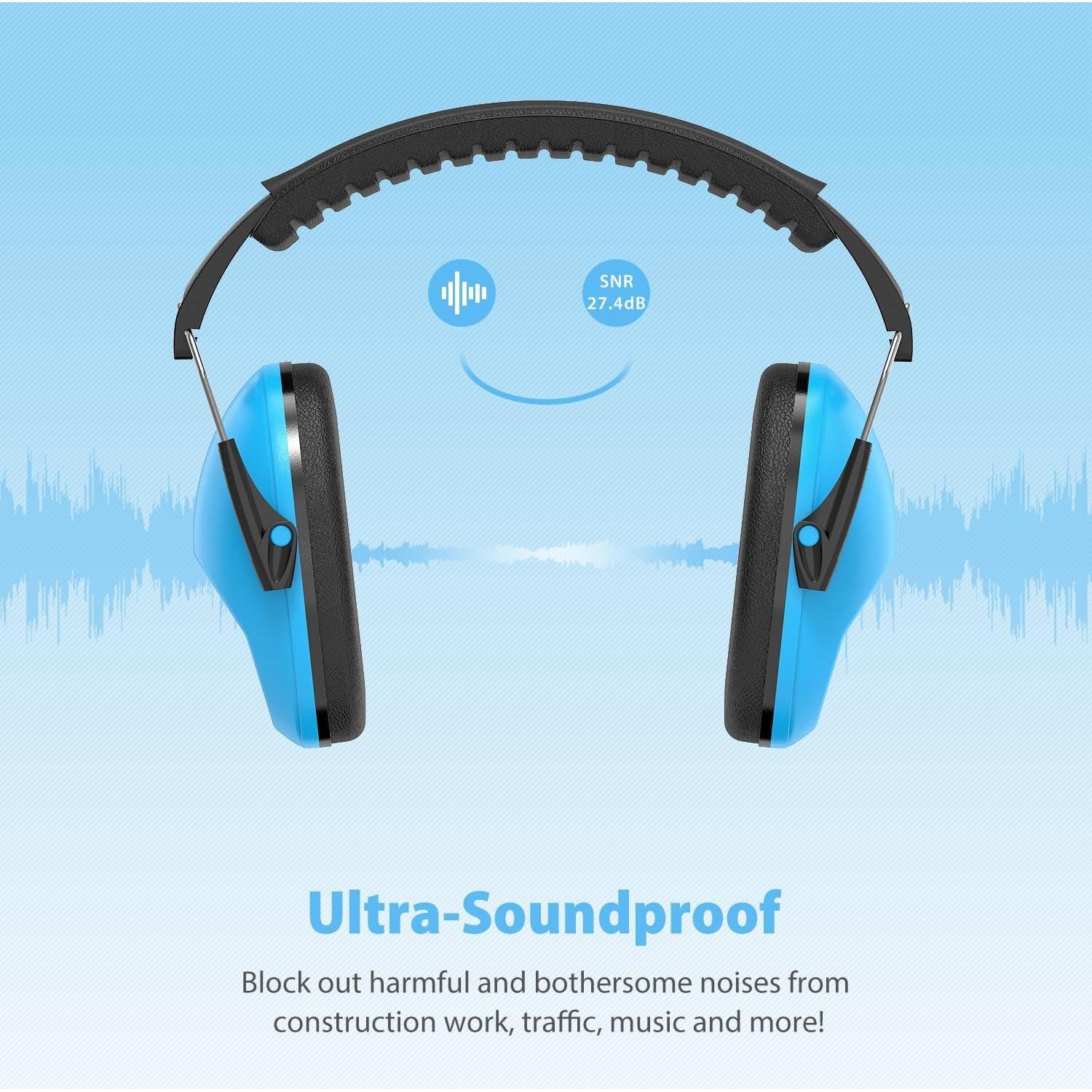 Orejeras Dr.meter para Niños Azul SNR 27.4dB Ajustables