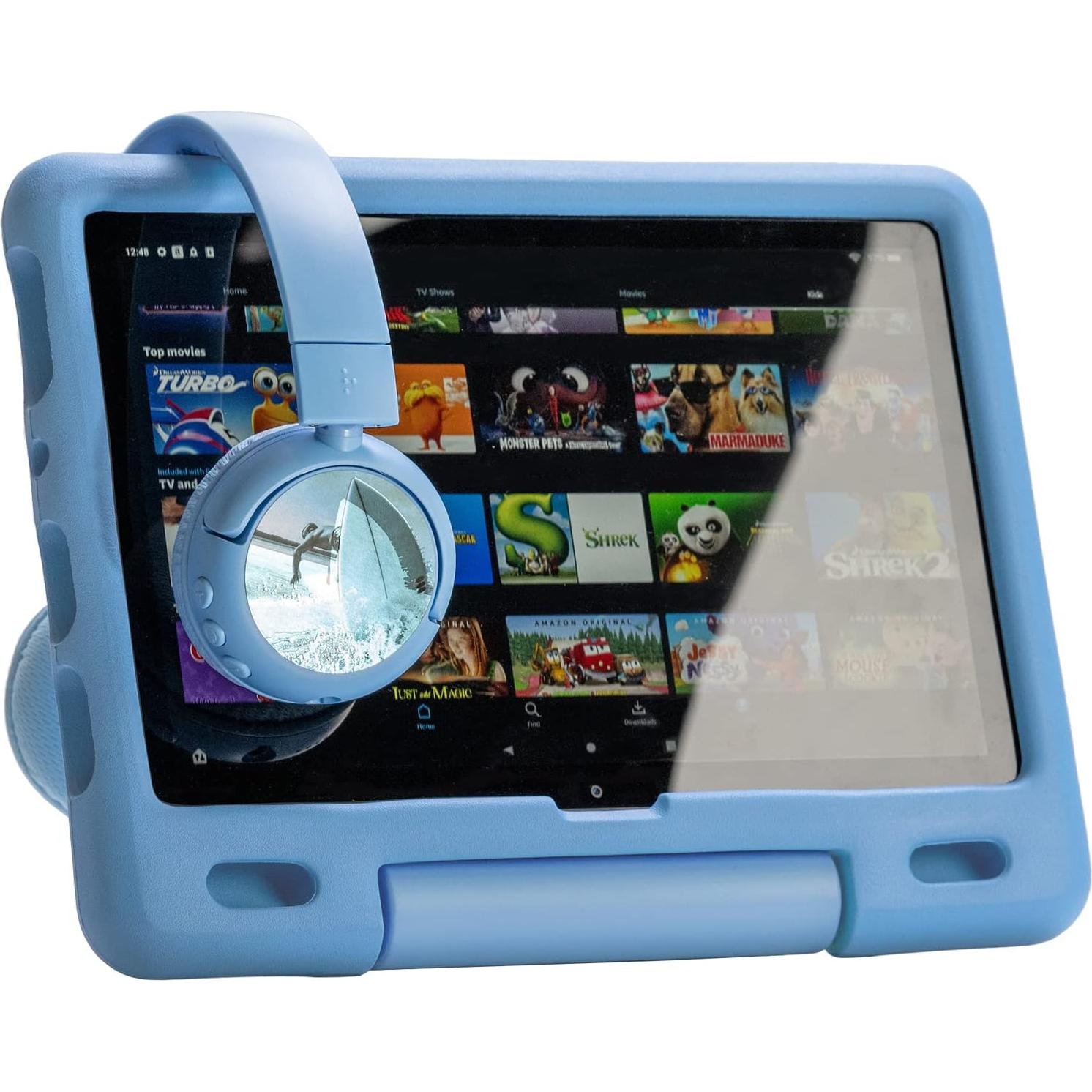 Made for Amazon Bluetooth Kids Headphones with Boom Microphone | Blue