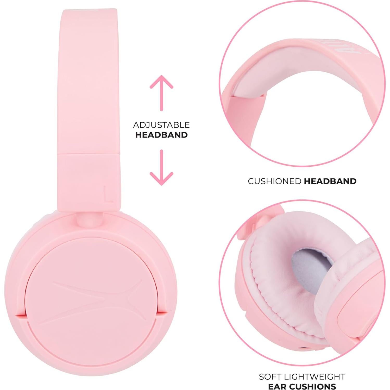 Auriculares Altec Lansing Kid Safe Bluetooth y con cable Rosa