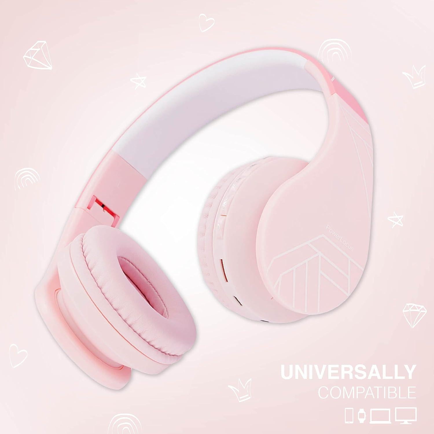 Auriculares Bluetooth PowerLocus P1 para Niños Rosa 85dB