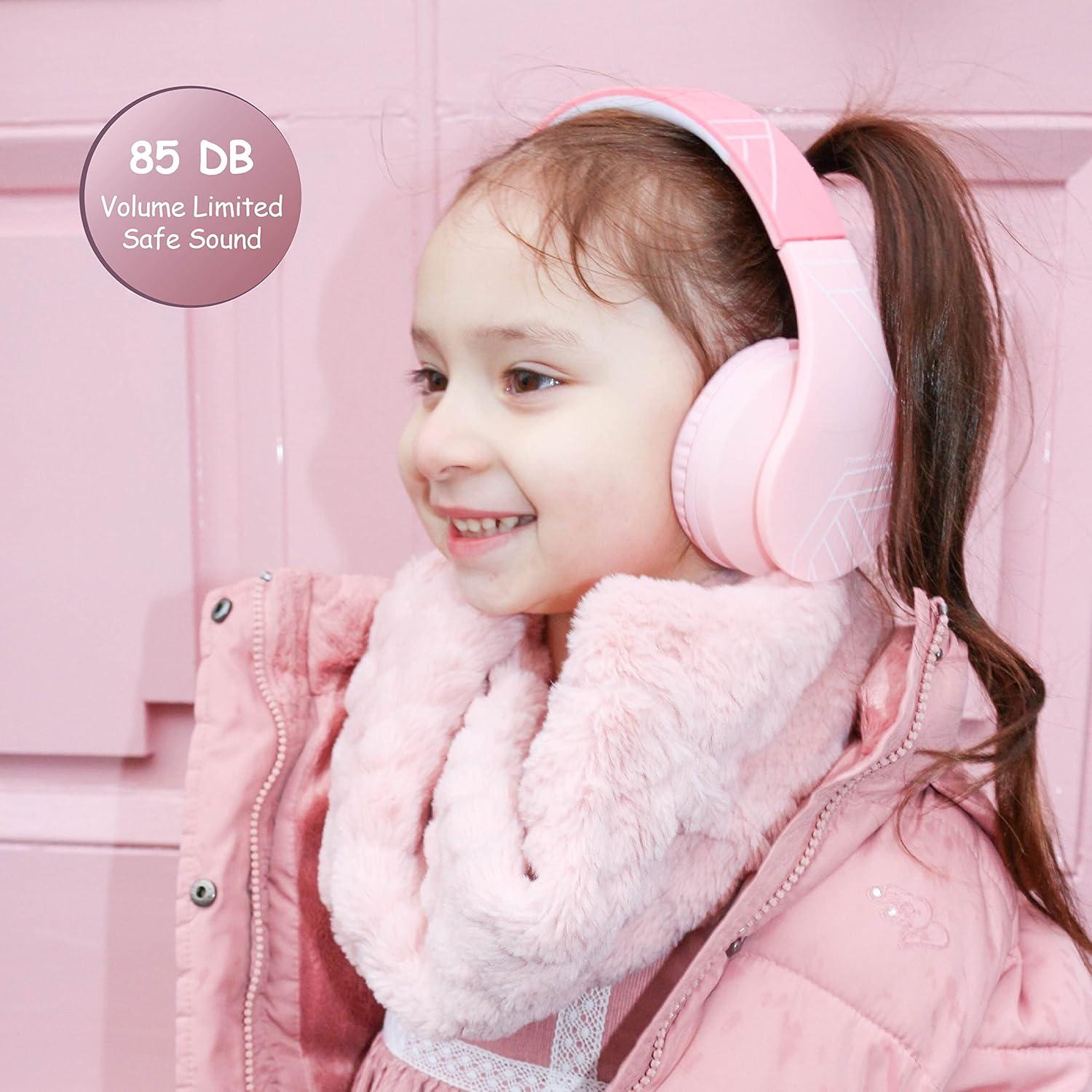 Auriculares Bluetooth PowerLocus P1 para Niños Rosa 85dB