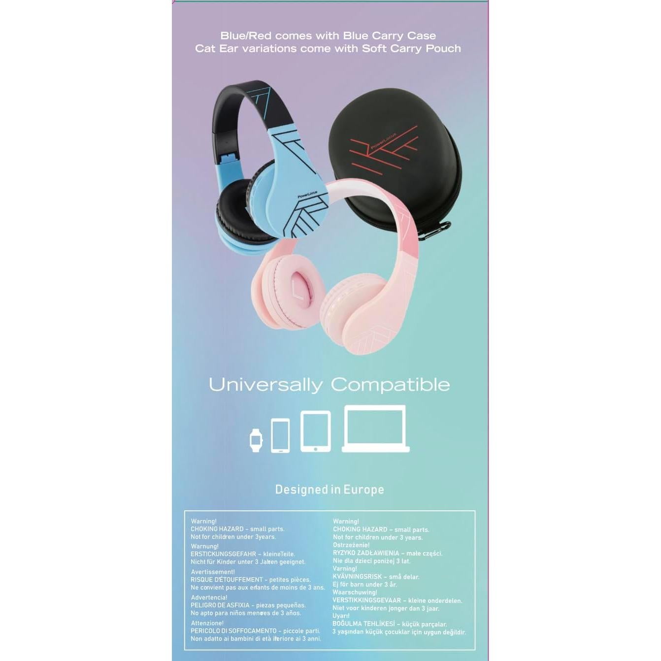 Auriculares Bluetooth PowerLocus P1 para Niños Rosa 85dB