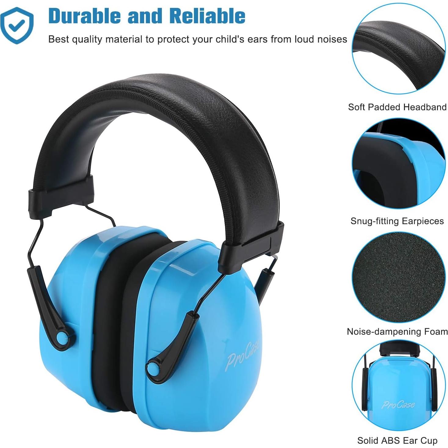 Orejeras ProCase para Niños SNR 29 dB Azul - Protección Auditiva