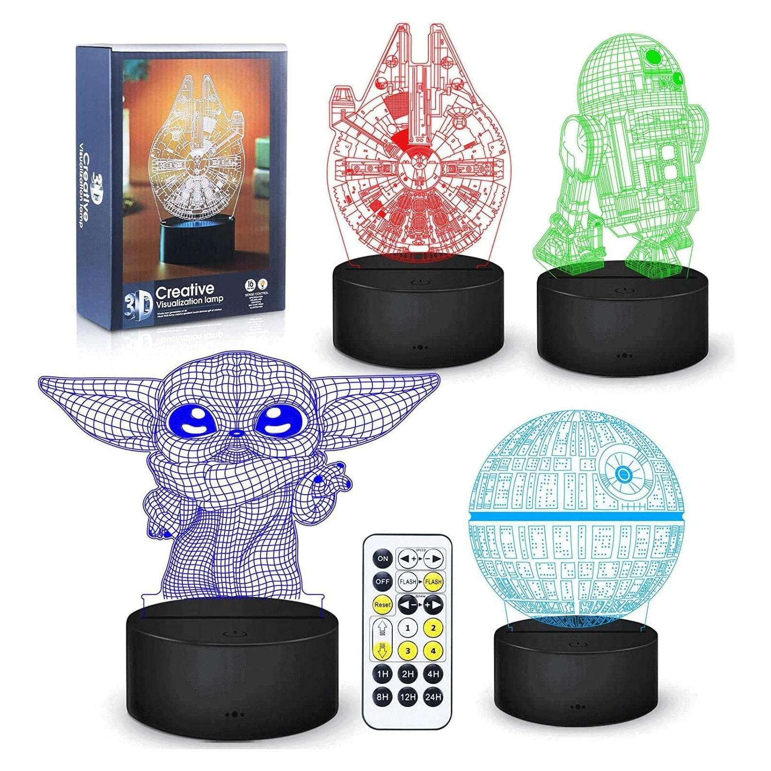 Lámpara Nocturna 3D Dreamy Cubby con Control Remoto y 4 Patrones