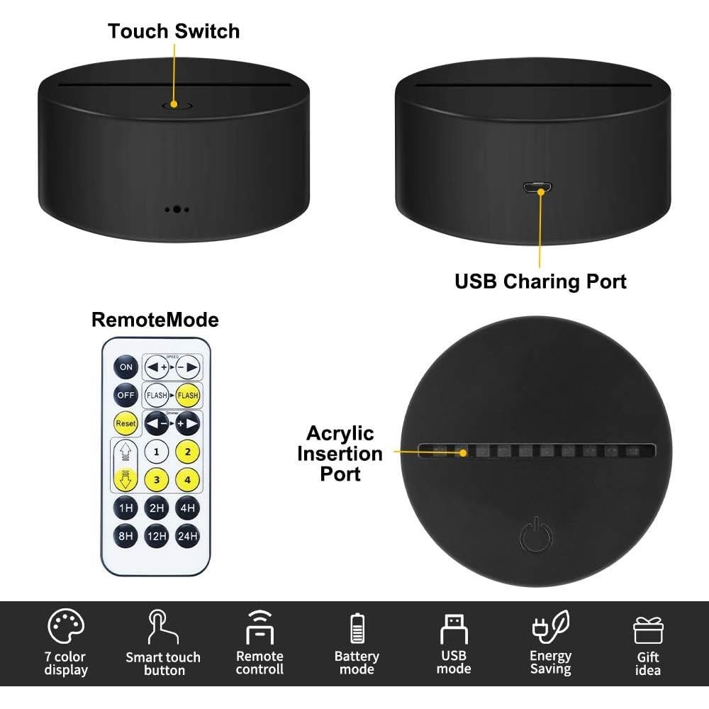 Lámpara Nocturna 3D Dreamy Cubby con Control Remoto y 4 Patrones