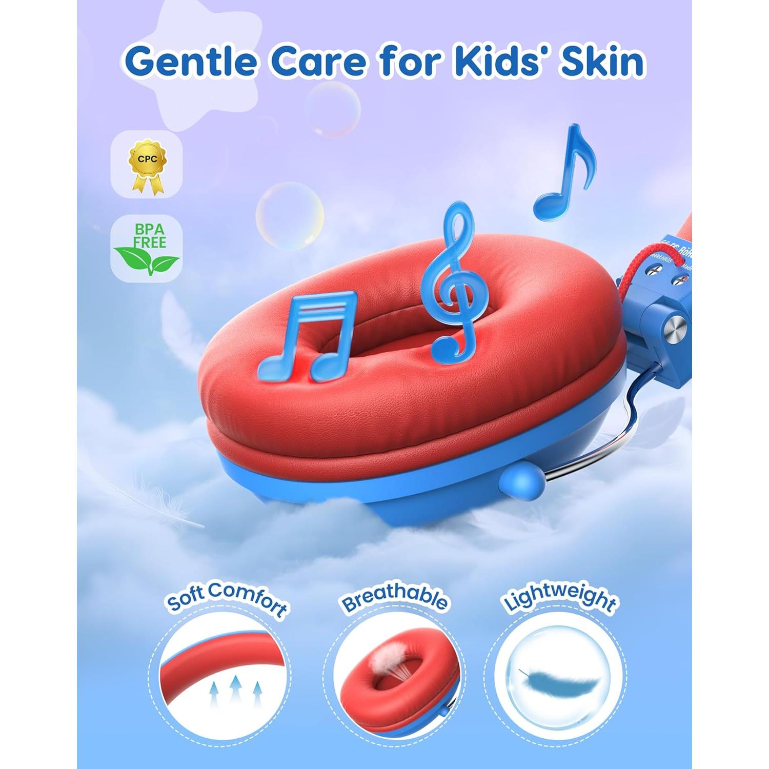 Auriculares para Niños Awatrue HK05 con Cable 3.5mm Azul-Rojo