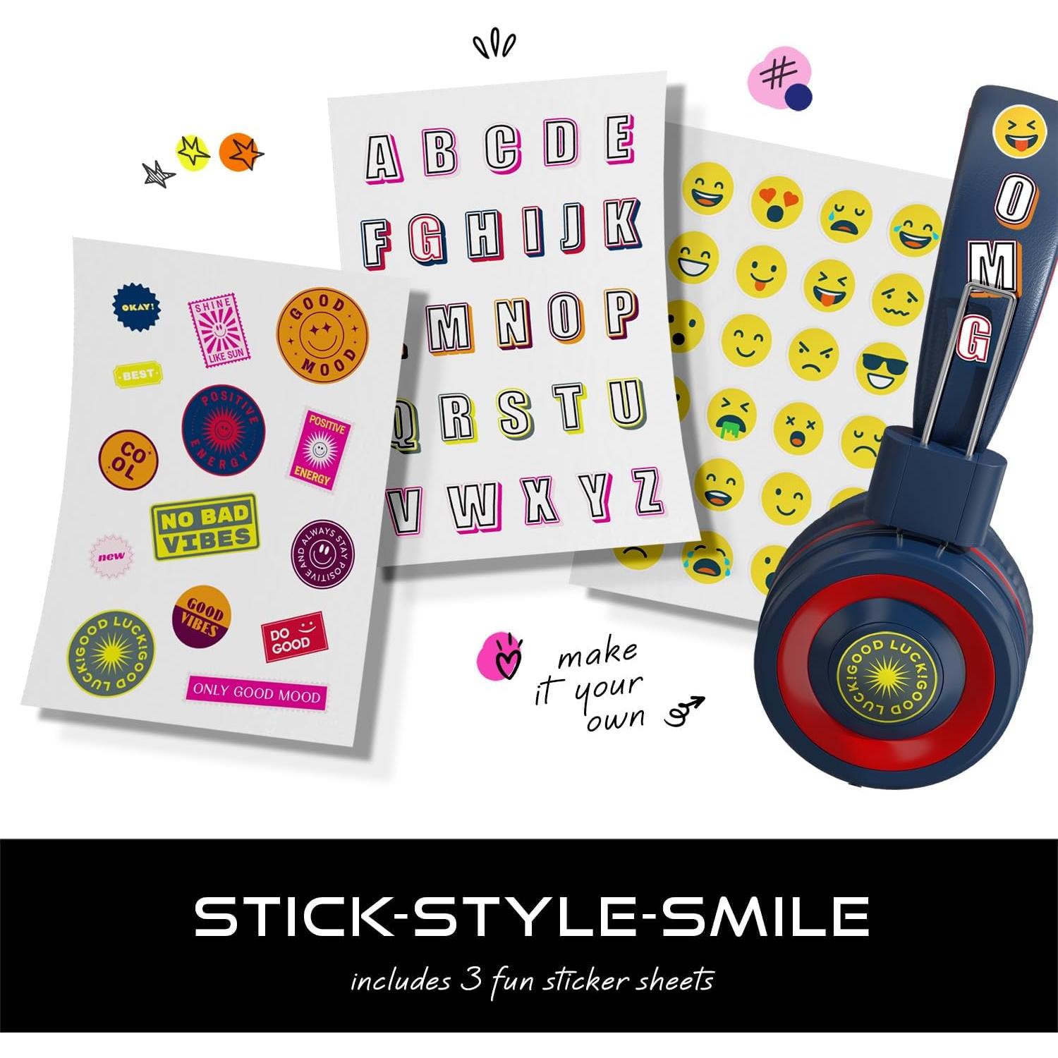 Auriculares MYZI Plegables para Niños 85dB con Micrófono - Marino