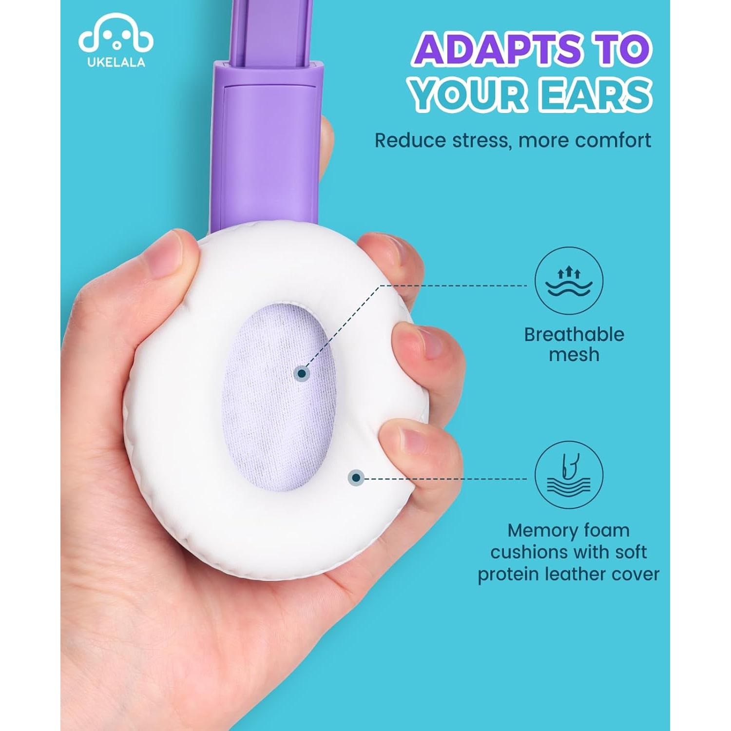 Auriculares UKELALA C3 para Niños Plegables 3.5mm Púrpura