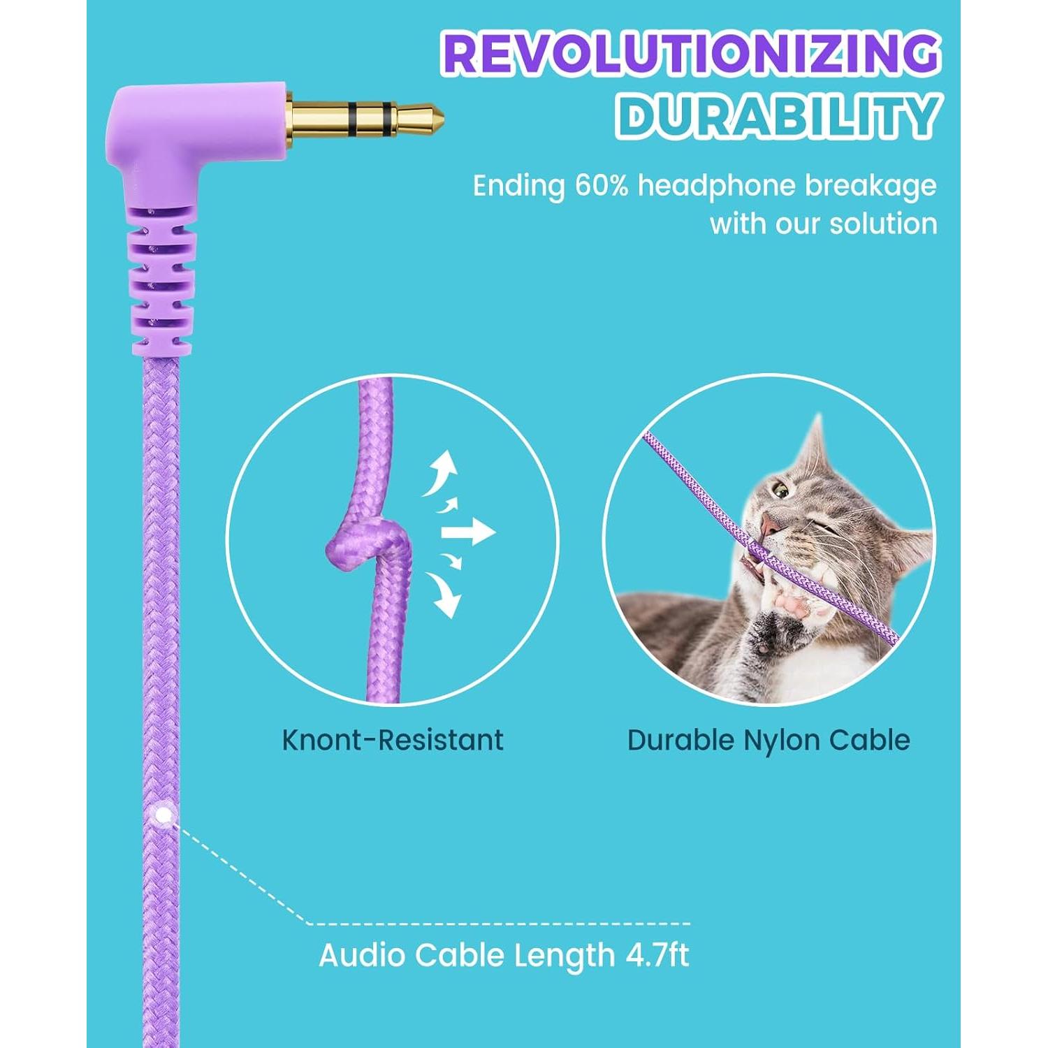 Auriculares UKELALA C3 para Niños Plegables 3.5mm Púrpura