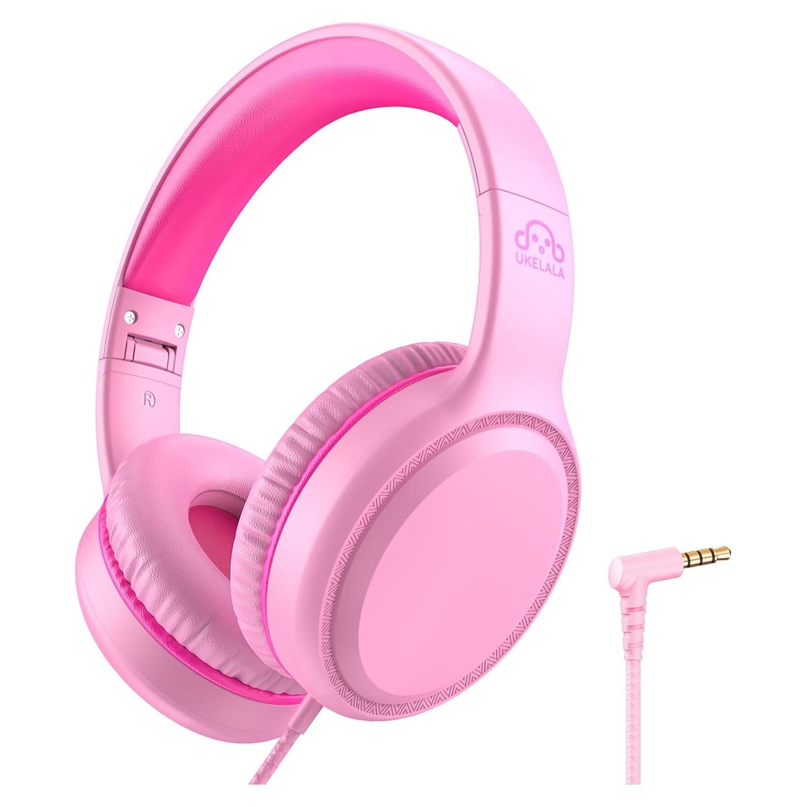 Auriculares con cable UKELALA U2 para niños Rosa 1.5m