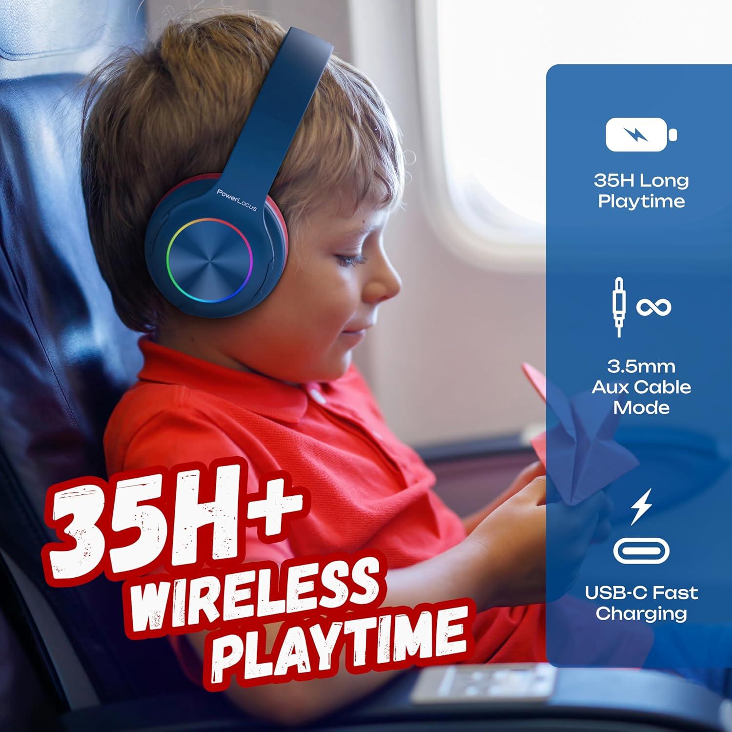 Auriculares Bluetooth PowerLocus PLED Niños Inalámbricos 30h