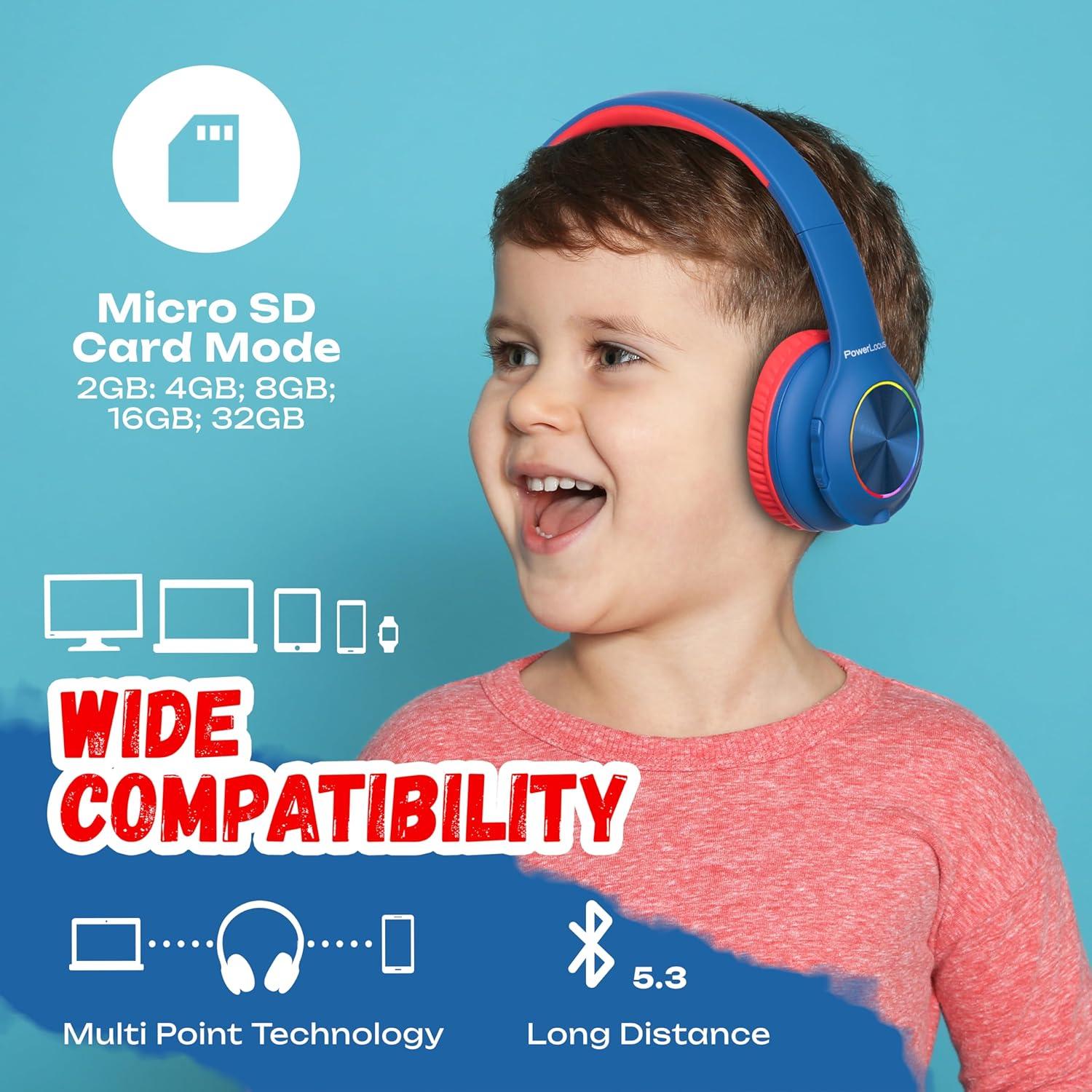 Auriculares Bluetooth PowerLocus PLED Niños Inalámbricos 30h