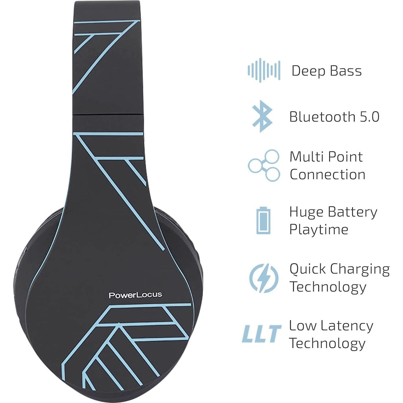 Auriculares Bluetooth PowerLocus P2 Inalámbricos Azul 20h Batería