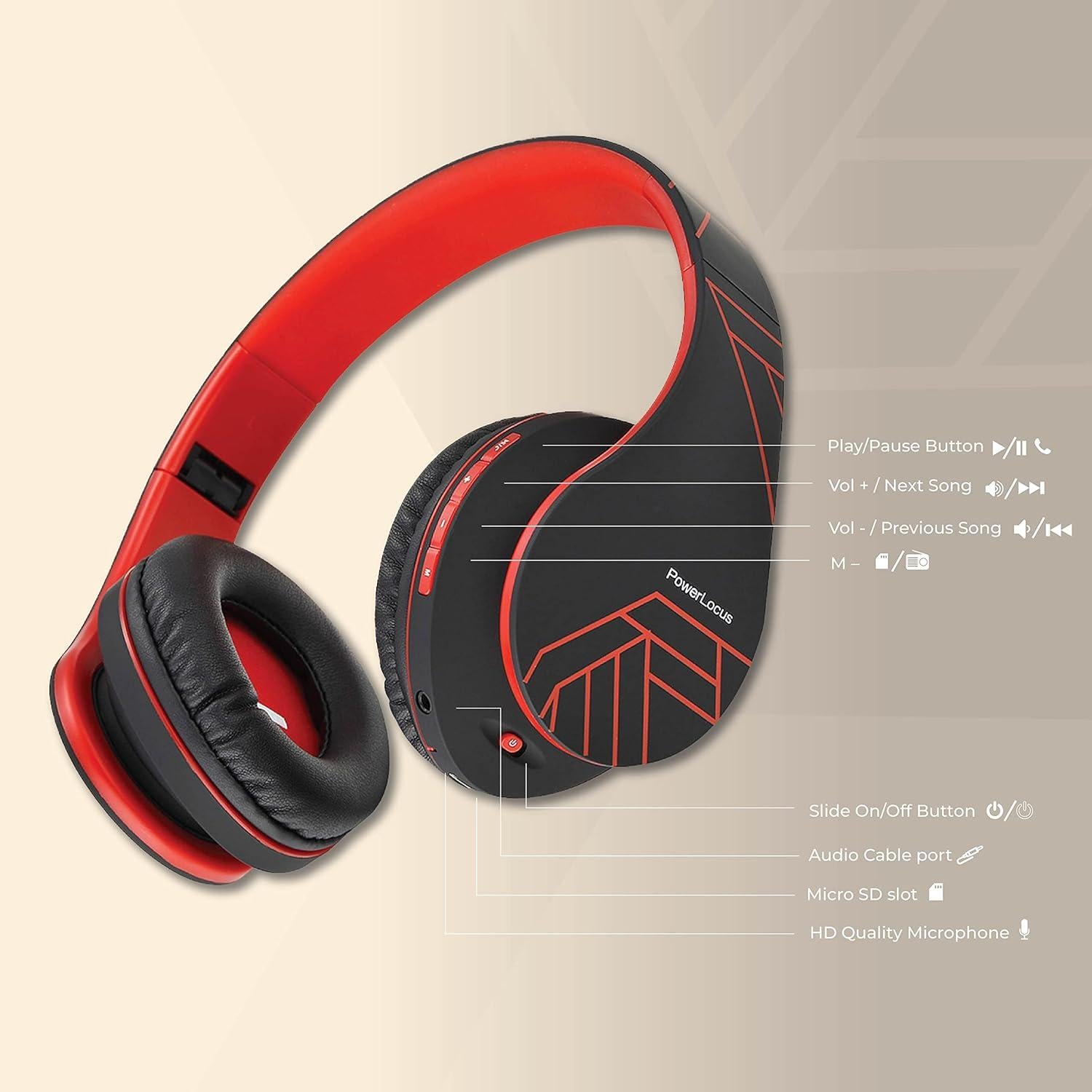 Auriculares Inalámbricos PowerLocus P2 - 2 Piezas Negro/Rojo