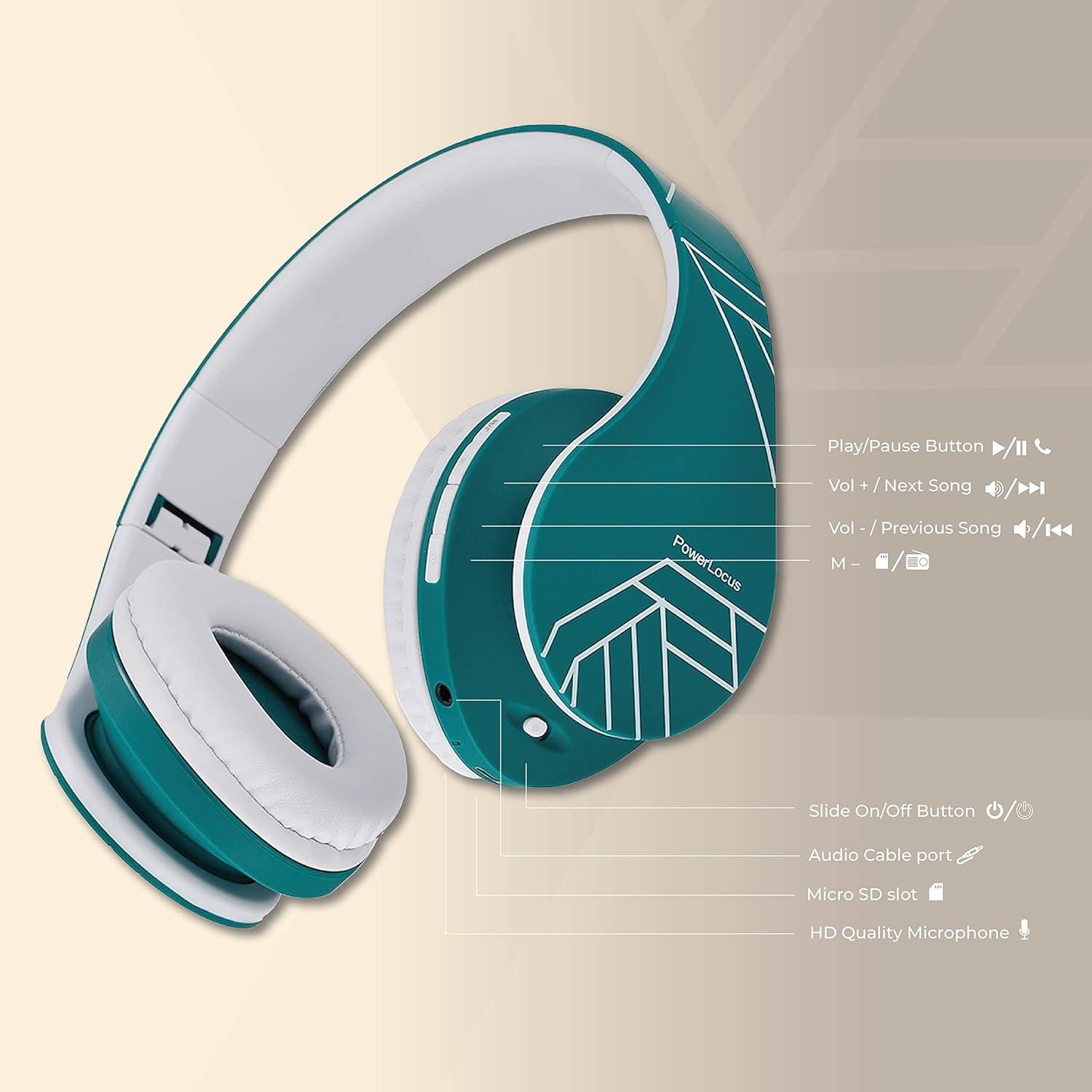 Auriculares Inalámbricos PowerLocus P2 - 2 Piezas Negro y Azul/Blanco