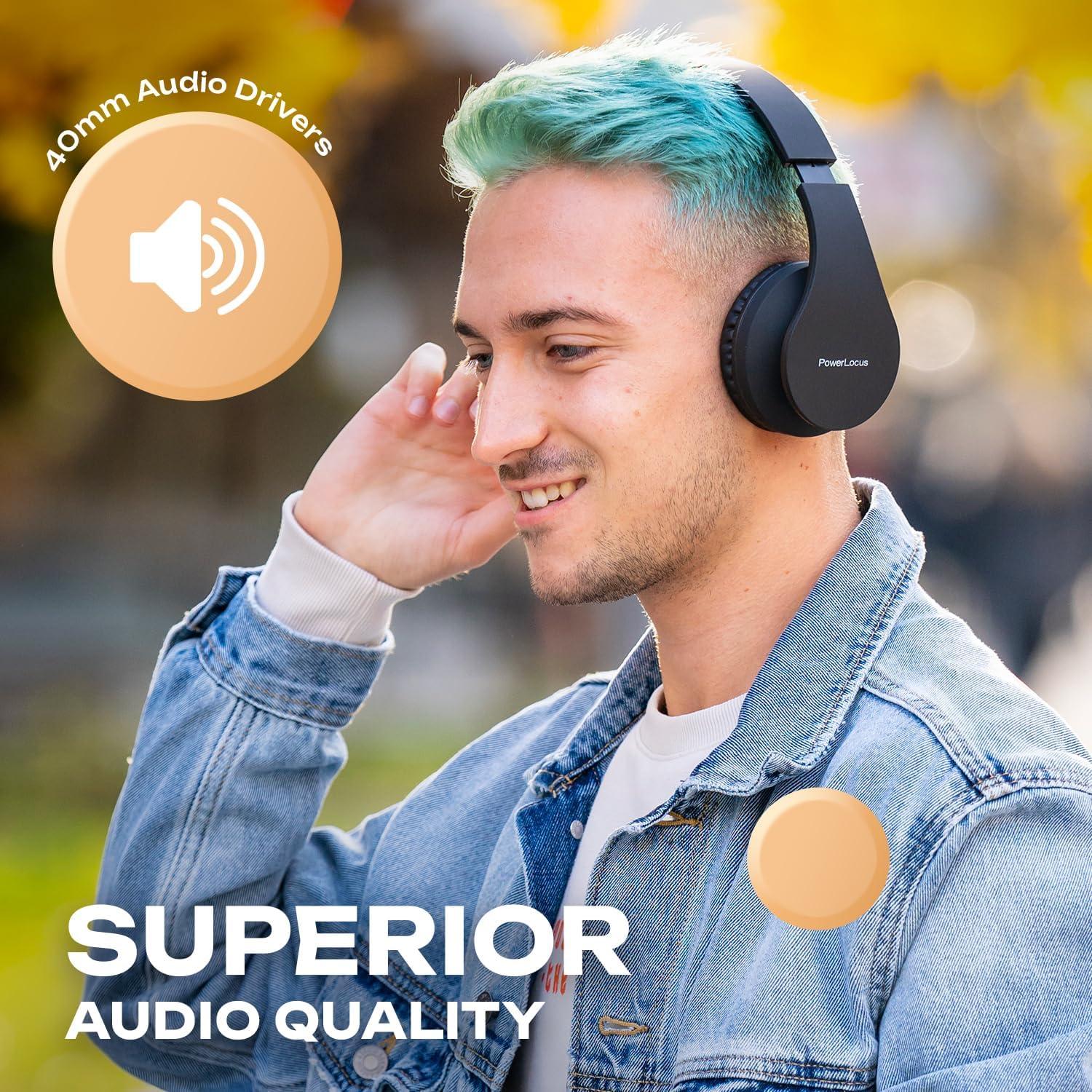 Auriculares Inalámbricos Bluetooth PowerLocus P1 Over-Ear Negro