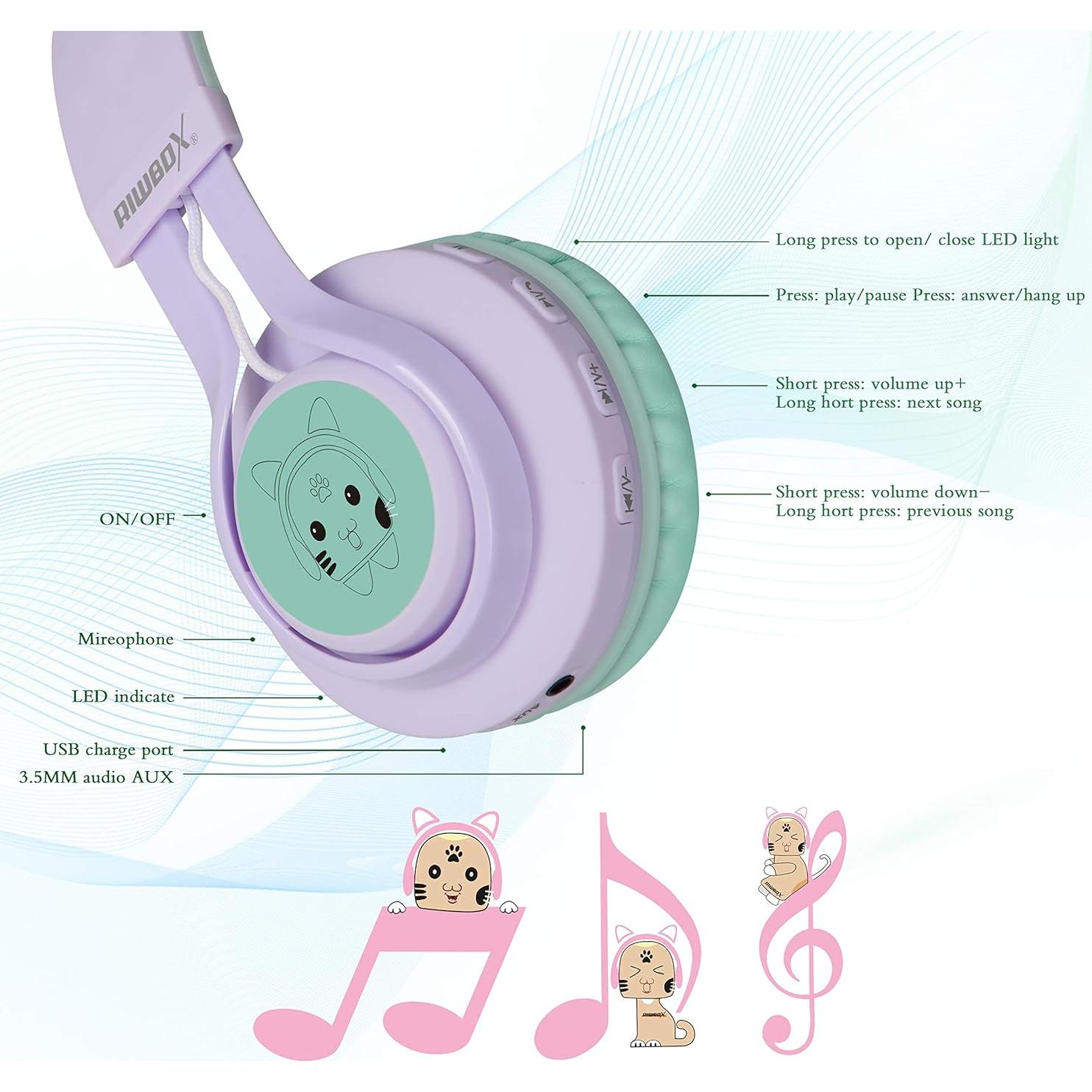 Auriculares Inalámbricos Riwbox CT-7S Orejas de Gato 85dB