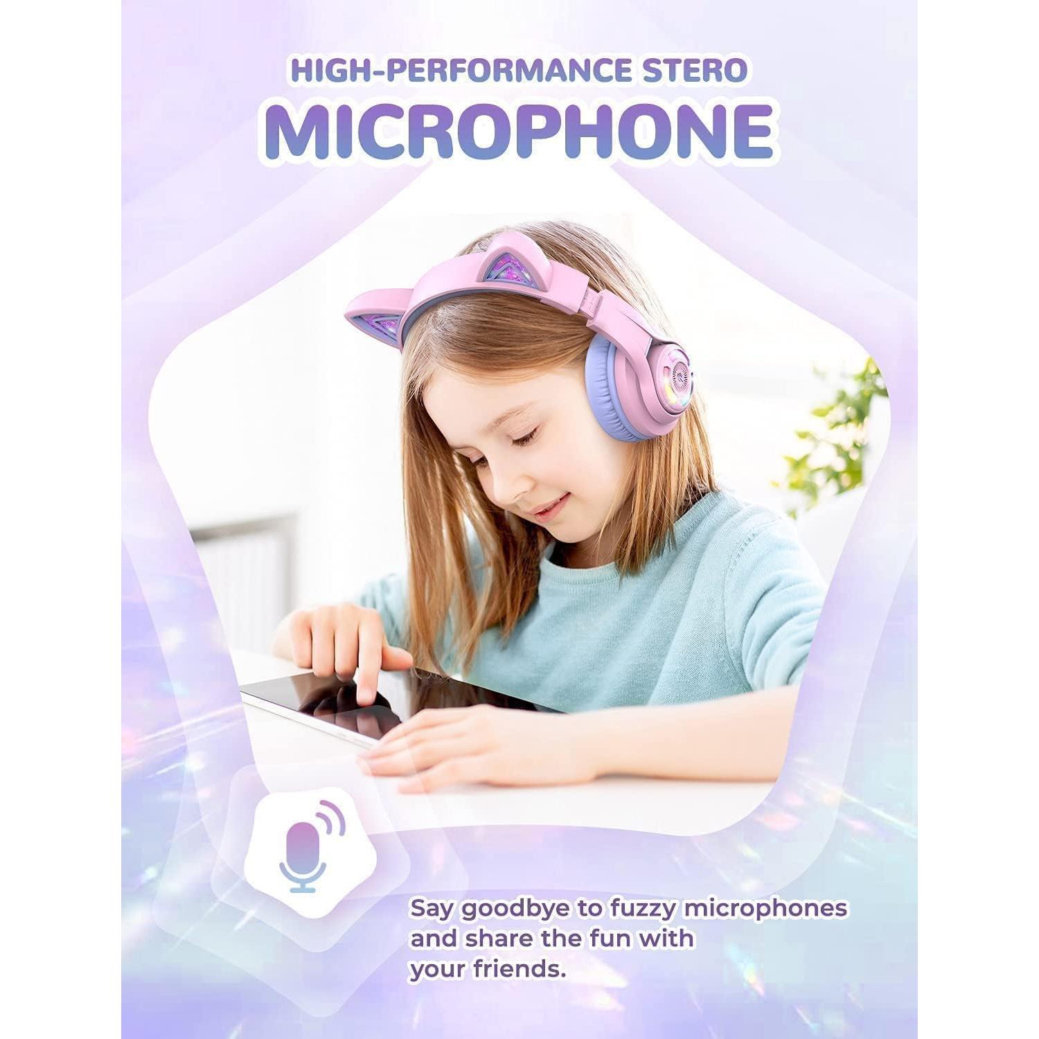 Auriculares Bluetooth iClever BTH13 Niños Orejas de Gato 50H