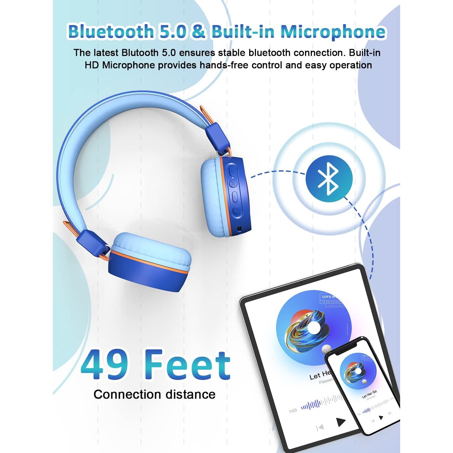 Auriculares Inalámbricos New Bee KH21B para Niños Azul 32H