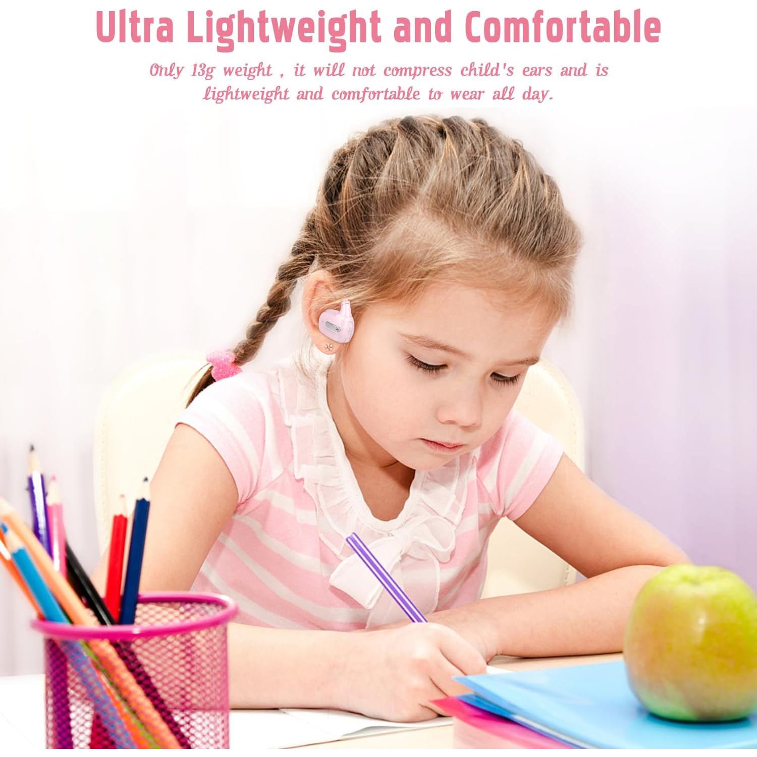 BANIGIPA Kids Headphones, Open Ear Headphones Comfortable for Teens Child Boys Girls, Wireless Bluetooth 5.4 Headset w/Mic for School/Tablet/Travel, 13g Ultra-Light, Protect Hearing, 10H Playtime