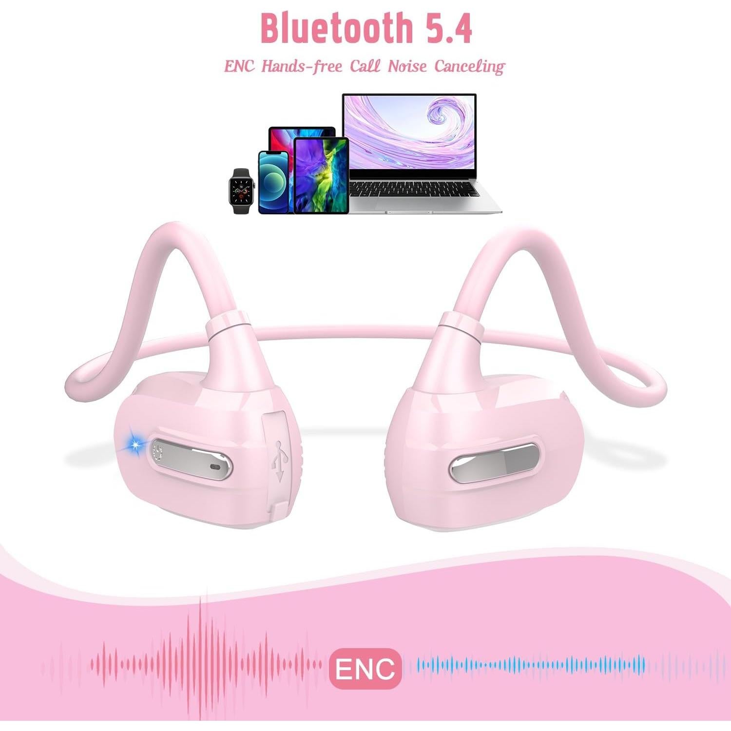 BANIGIPA Kids Headphones, Open Ear Headphones Comfortable for Teens Child Boys Girls, Wireless Bluetooth 5.4 Headset w/Mic for School/Tablet/Travel, 13g Ultra-Light, Protect Hearing, 10H Playtime