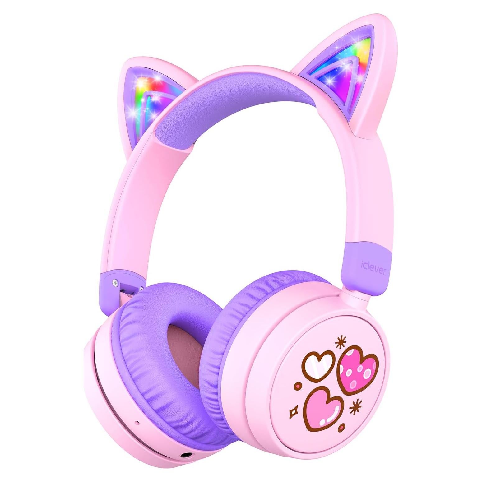 Auriculares Bluetooth iClever Galletas Meow Niños 60h RGB