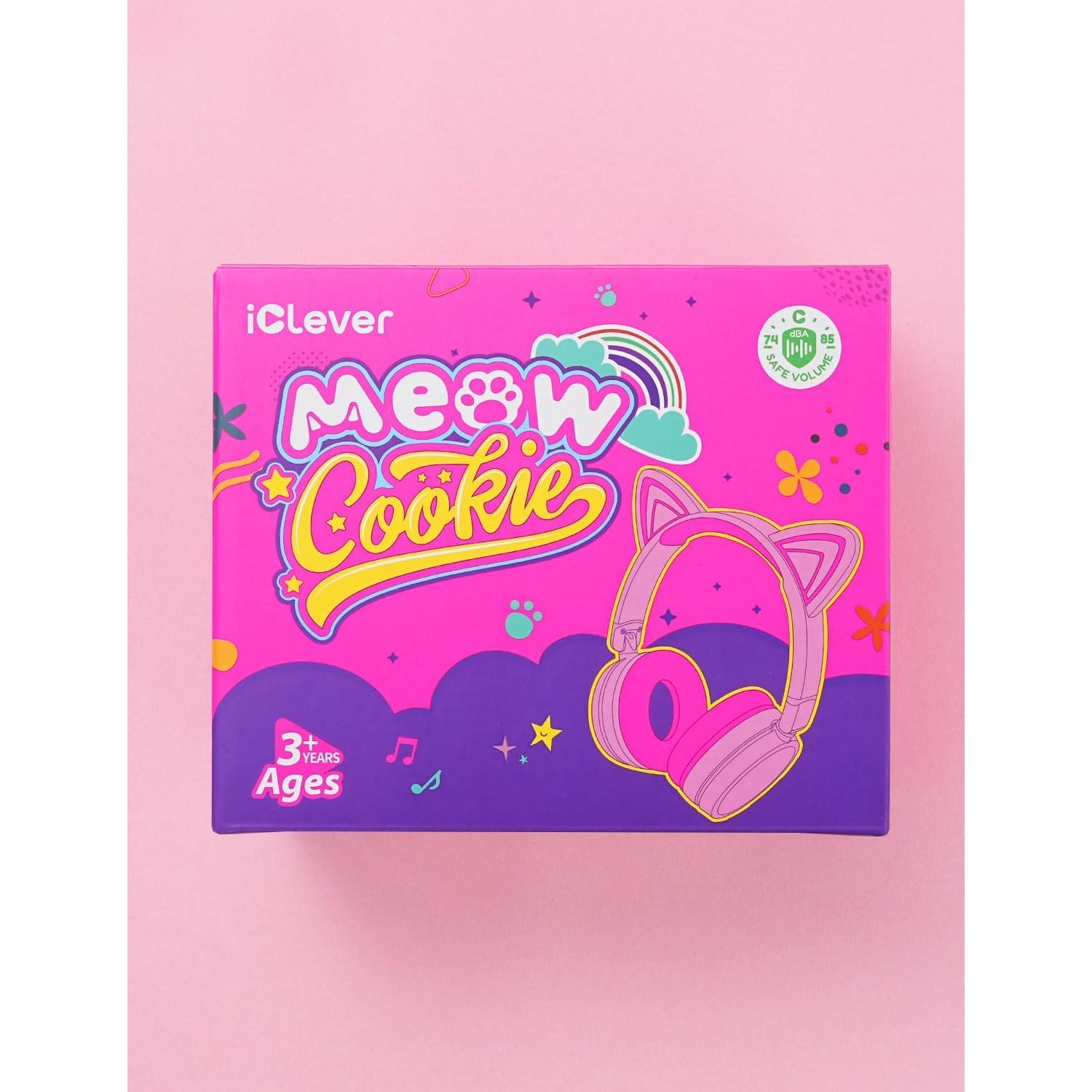 Auriculares Bluetooth iClever Galletas Meow Niños 60h RGB