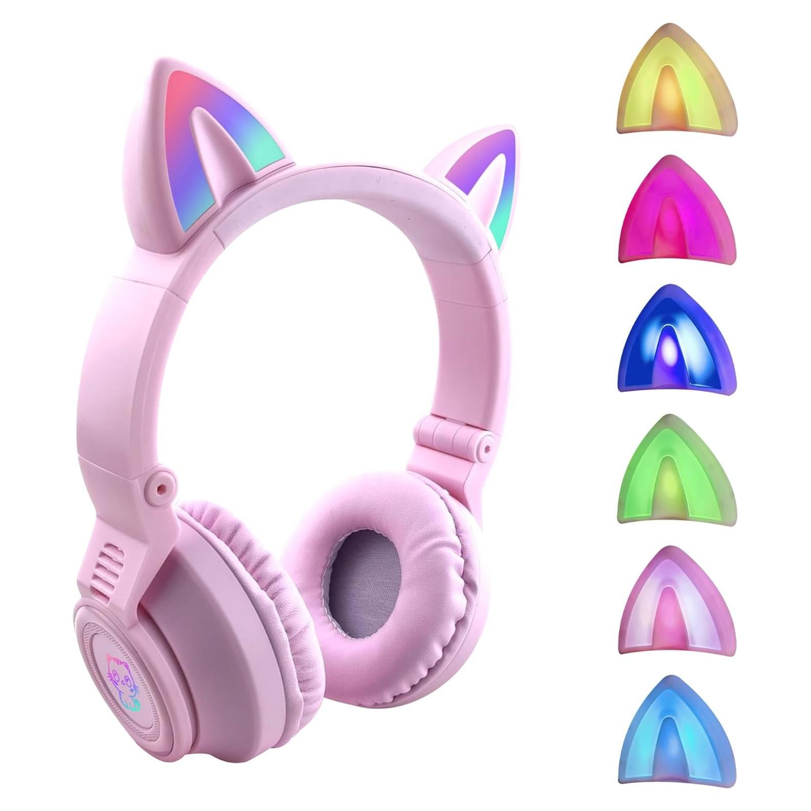 Auriculares Bluetooth Yusonic para Niños con Luz LED - Púrpura
