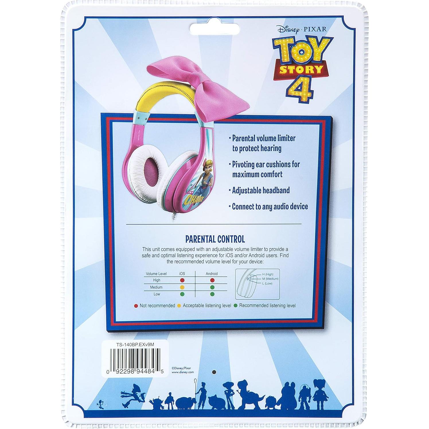 TS-140BP Headphones for Kids Toy Story 4 Bo Peep Adjustable Stereo Tangle-Free 3.5Mm Jack Wired Cord Over Ear Parental Volume Control School Home Travel
