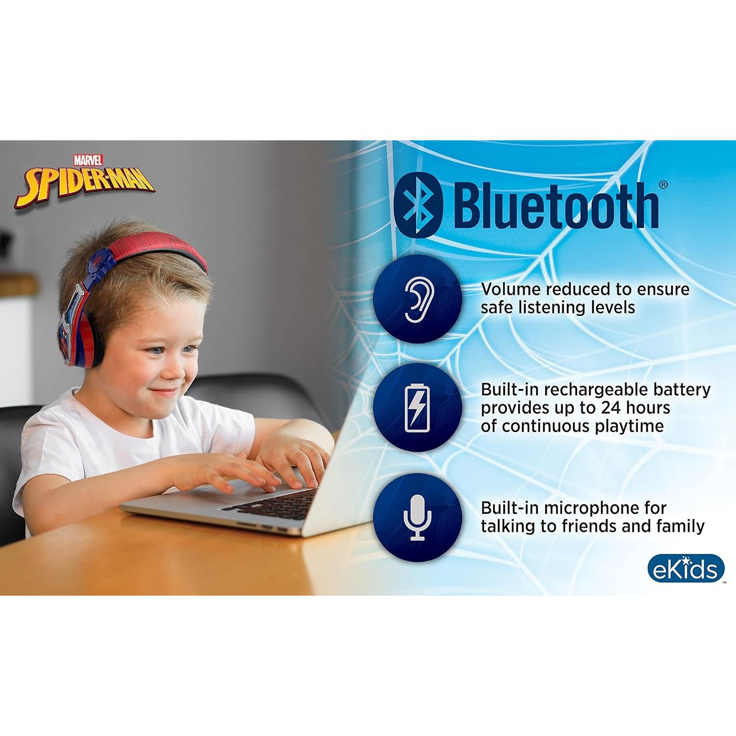 Auriculares Inalámbricos Bluetooth eKids Spiderman para Niños