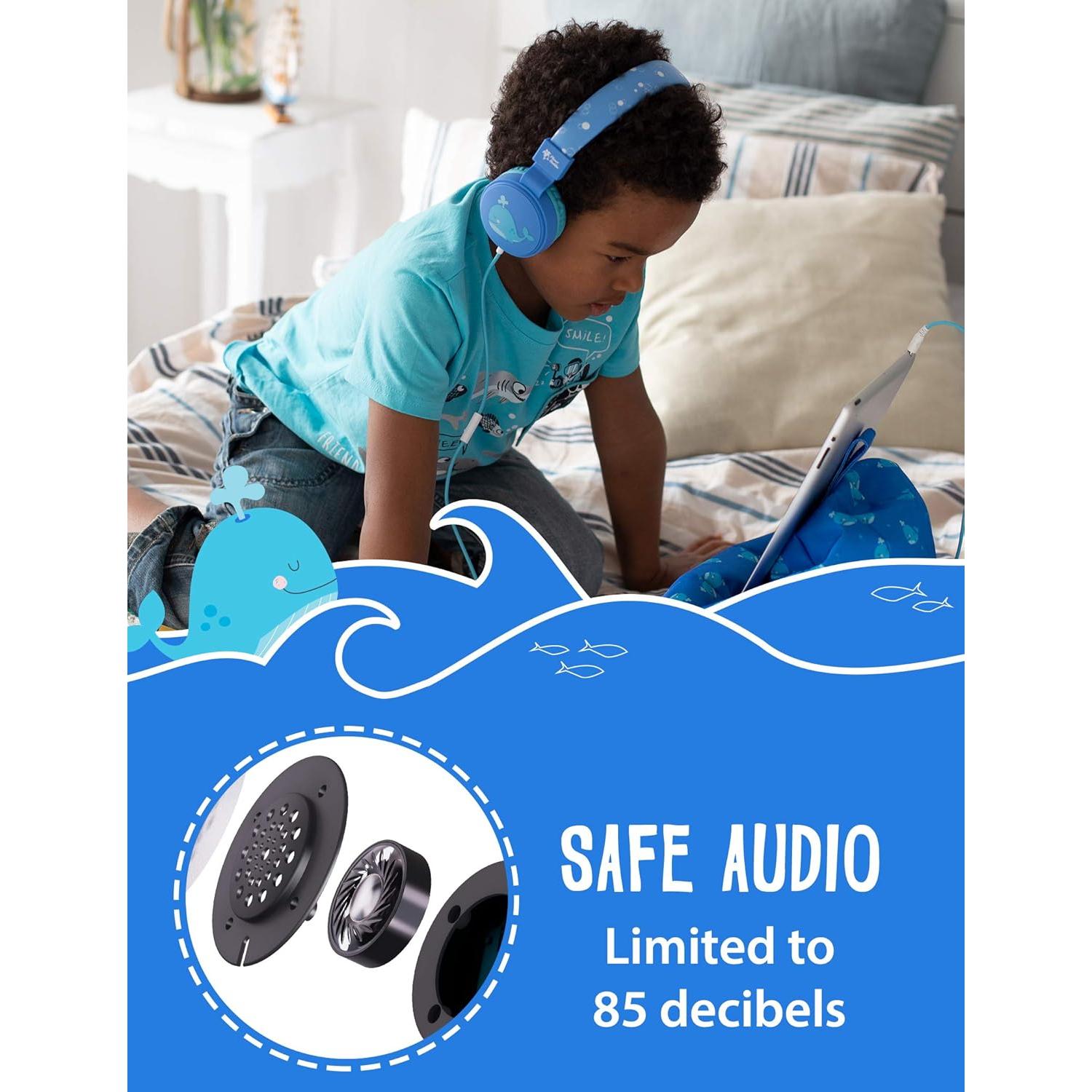 Auriculares Planet Buddies Ballena Azul con Micrófono 85dB