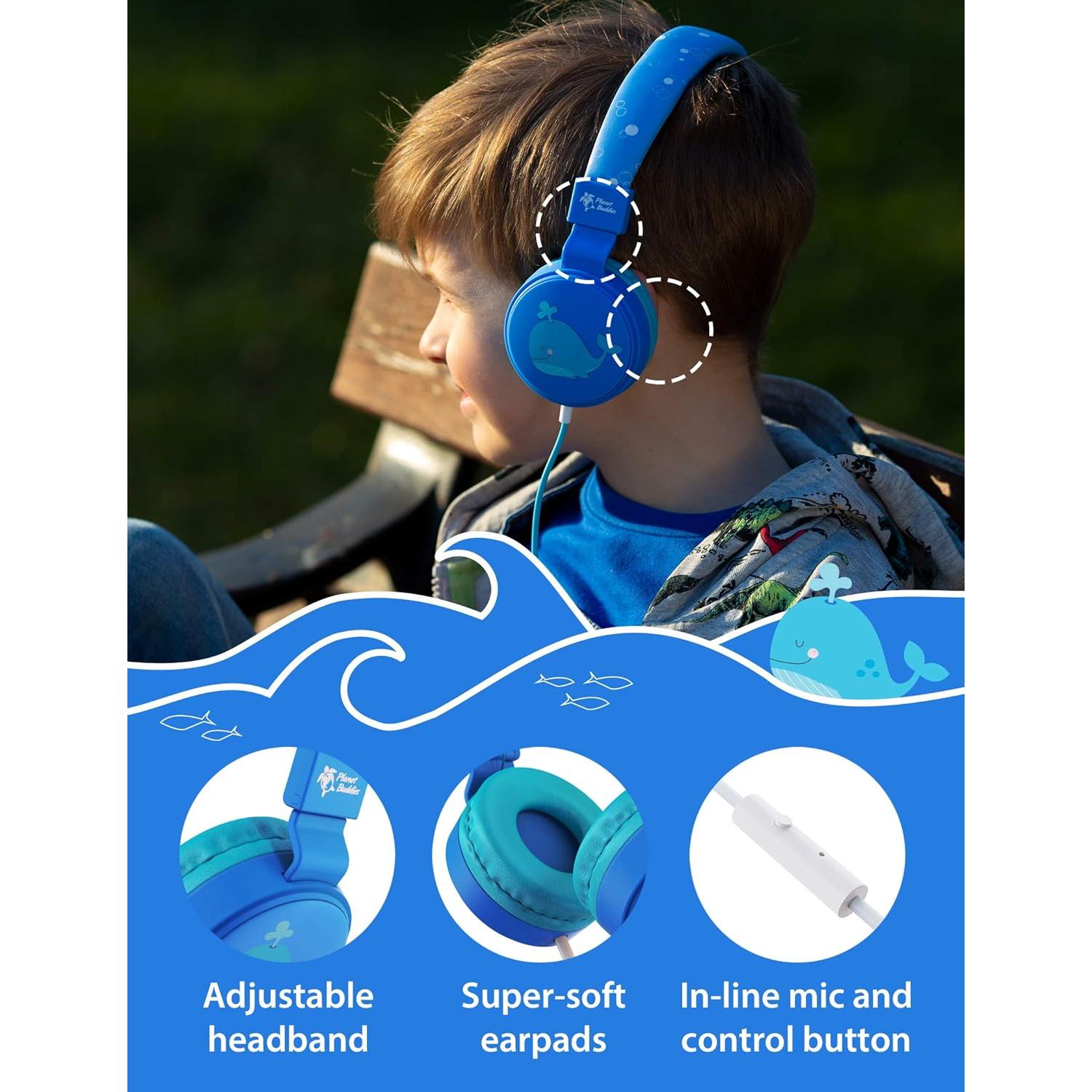 Auriculares Planet Buddies Ballena Azul con Micrófono 85dB