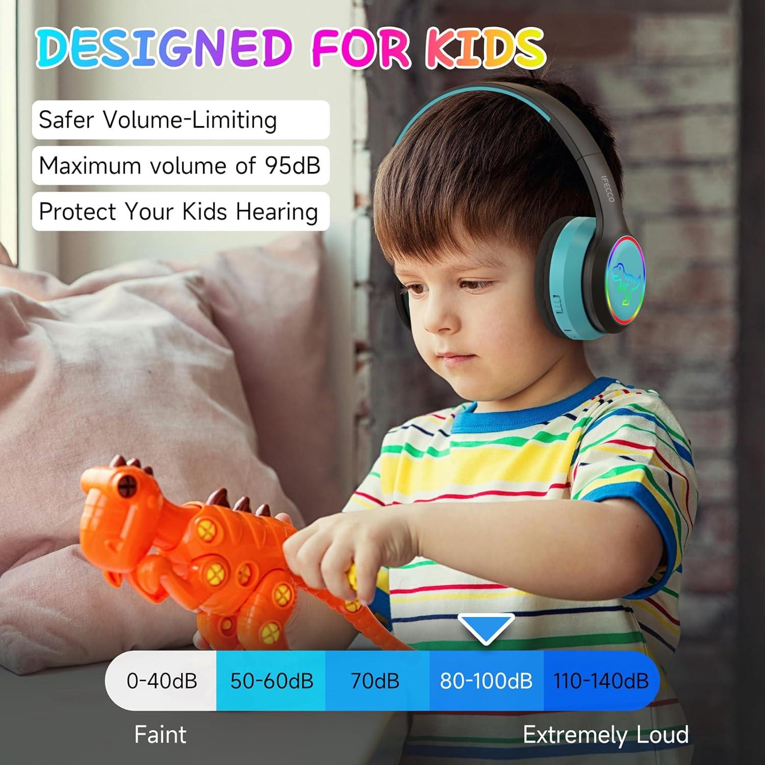 Auriculares Inalámbricos IFECCO S30 para Niños Dinosaurio