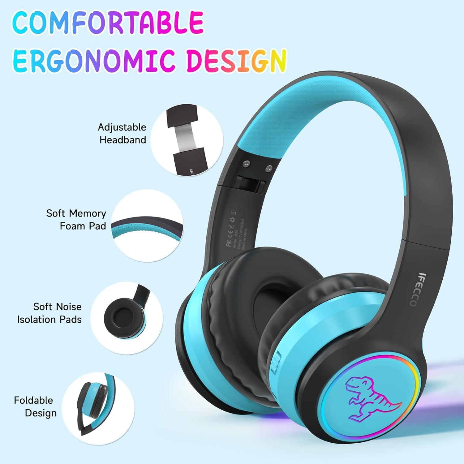 Auriculares Inalámbricos IFECCO S30 para Niños Dinosaurio