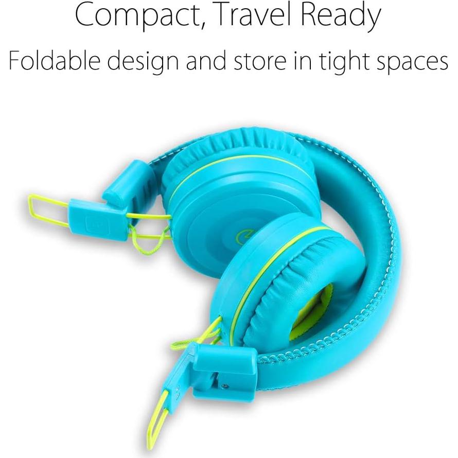Auriculares Plegables Noot K22 para Niños 3-16 Años Verde Lima