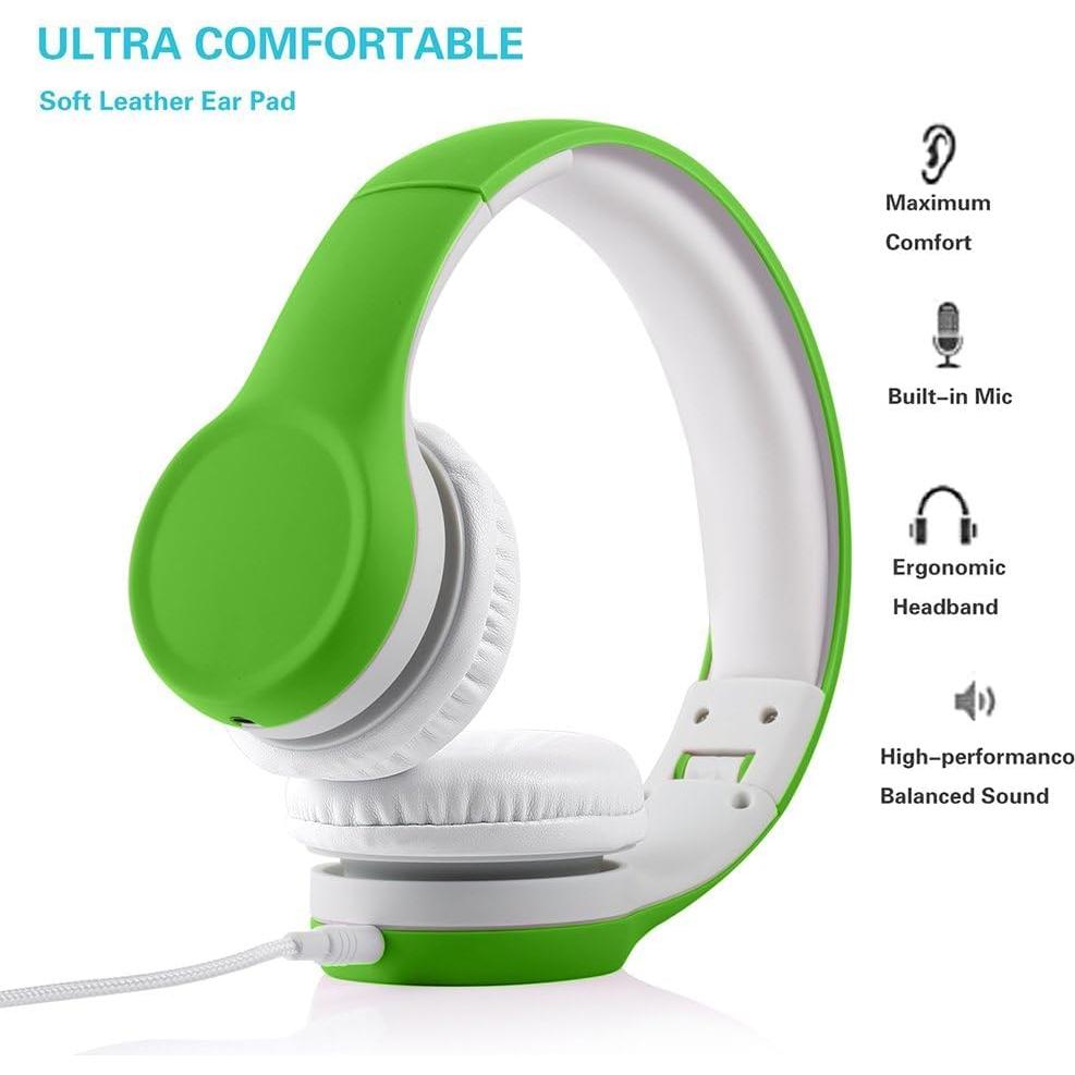 Auriculares para Niños Yusonic con Limitación de Volumen Verde