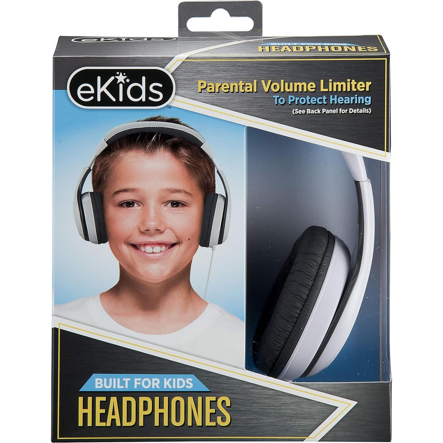 Auriculares eKids KIDdesigns Blancos con Control de Volumen