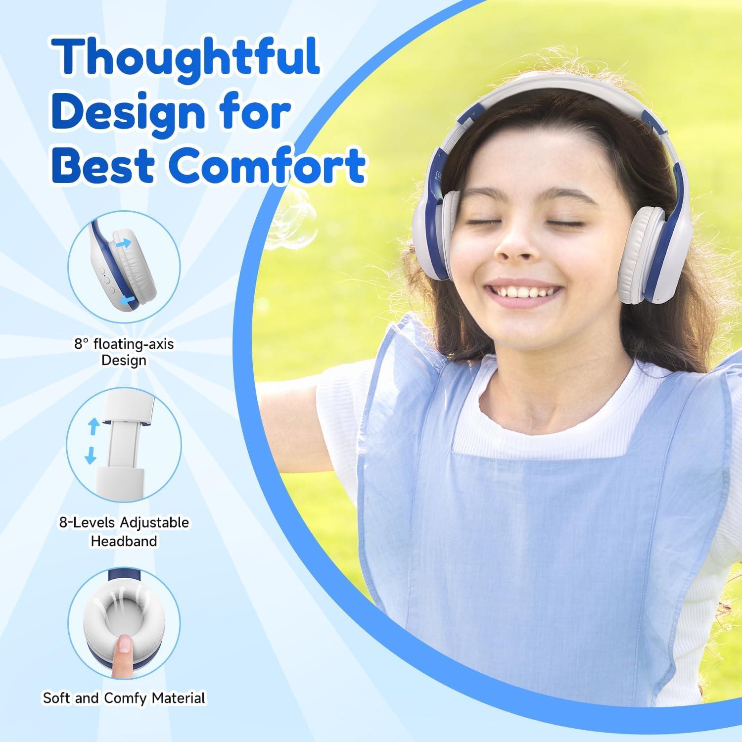 Auriculares Bluetooth EarFun K2 Niños 40H Plegables Blanco