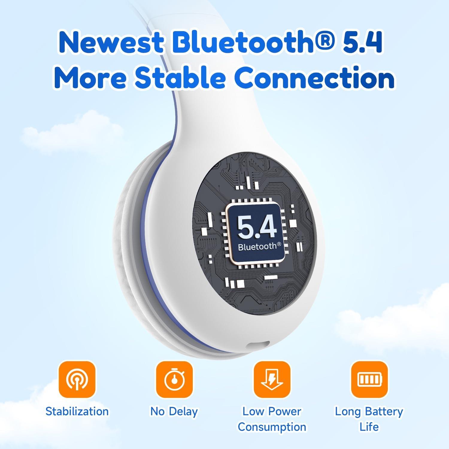 Auriculares Bluetooth EarFun K2 Niños 40H Plegables Blanco