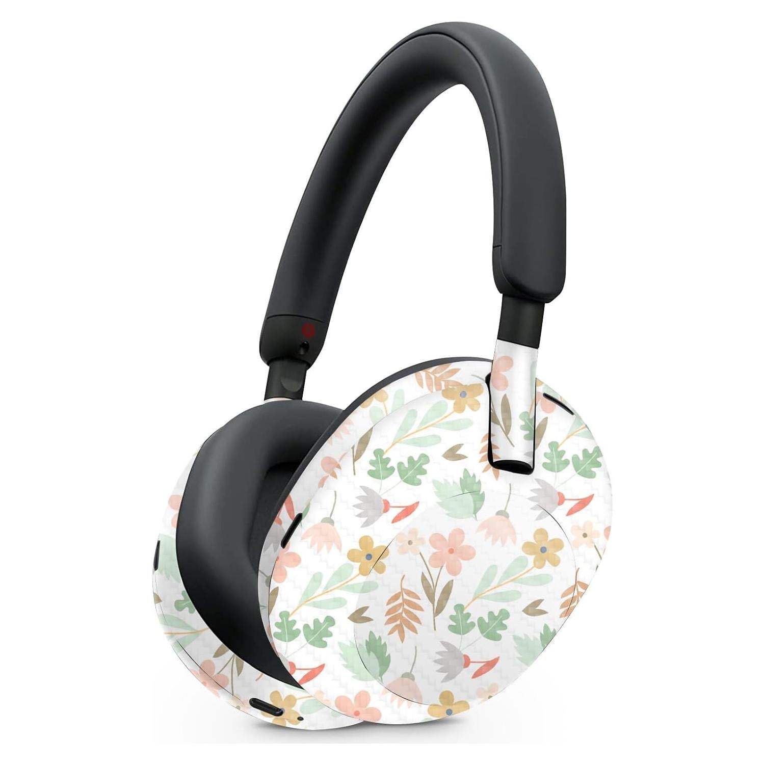 Carcasa de Fibra de Carbono MightySkins para Auriculares Sony WH-1000XM5 - Flores Neutras